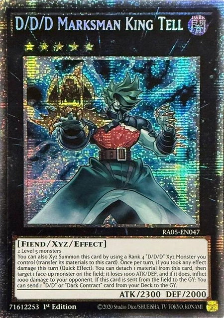 D/D/D Marksman King Tell (Starlight Rare) trading card from Rarity Collection 5 D/D/D Marksman King Tell (Starlight Rare) - Rarity Collection 5 YuGiOh trading card