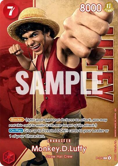 Monkey.D.Luffy - P-140 (Premium Card Collection -Live Action Edition Vol.2 Straw Hat Crew-) trading card from One Piece Promotion Cards Monkey.D.Luffy - P-140 (Premium Card Collection -Live Action Edition Vol.2 Straw Hat Crew-) - One Piece Promotion Cards One Piece trading card