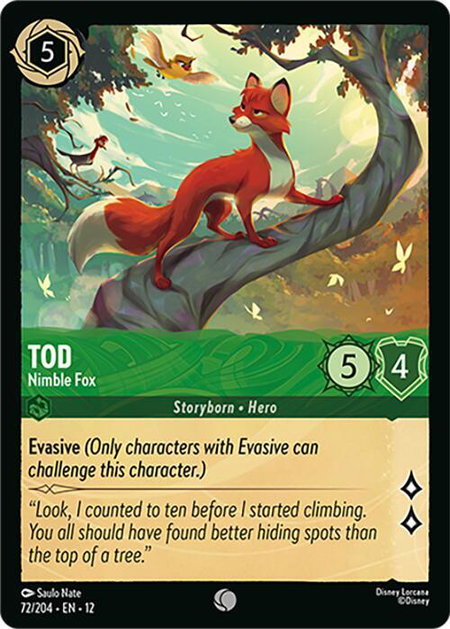 Tod - Nimble Fox - Wilds Unknown Disney Lorcana trading card