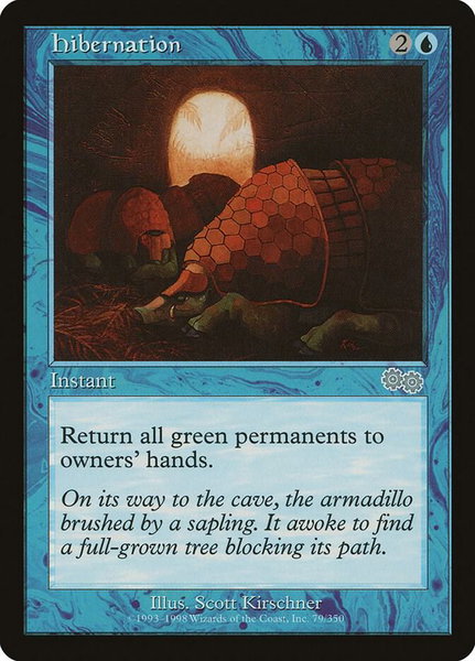 Hibernation trading card from Urza's Saga Hibernation - Urza's Saga Magic: The Gathering trading card