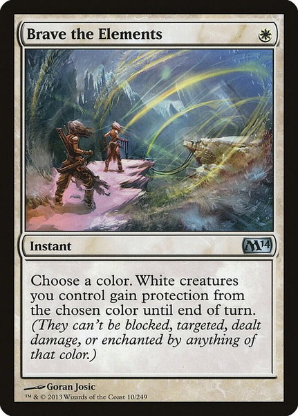 Brave the Elements trading card from Magic 2014 (M14) Brave the Elements - Magic 2014 (M14) Magic: The Gathering trading card