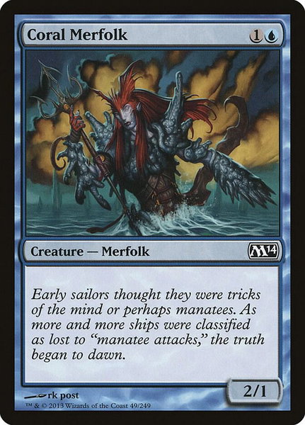 Coral Merfolk - Magic 2014 (M14) Magic: The Gathering trading card