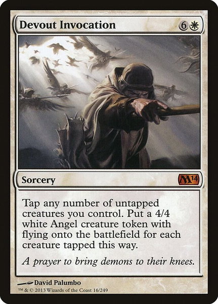 Devout Invocation trading card from Magic 2014 (M14) Devout Invocation - Magic 2014 (M14) Magic: The Gathering trading card