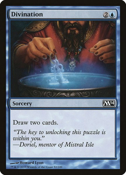 Divination trading card from Magic 2014 (M14) Divination - Magic 2014 (M14) Magic: The Gathering trading card