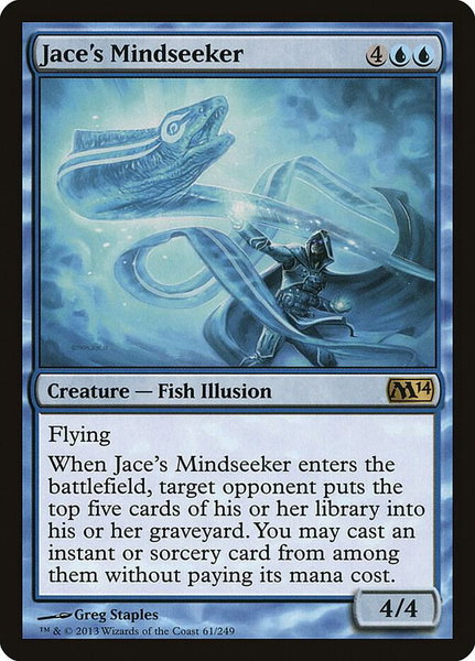Jace's Mindseeker trading card from Magic 2014 (M14) Jace's Mindseeker - Magic 2014 (M14) Magic: The Gathering trading card