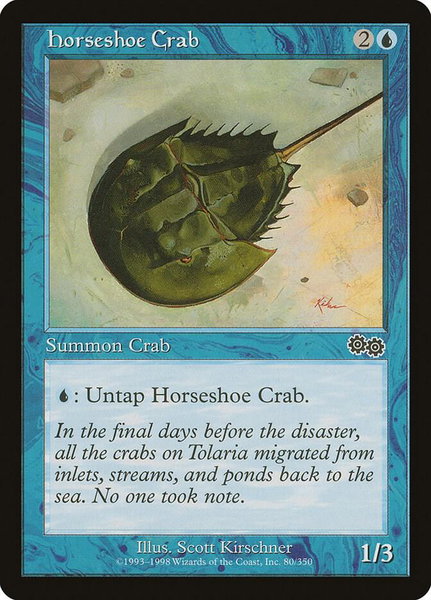 Horseshoe Crab trading card from Urza's Saga Horseshoe Crab - Urza's Saga Magic: The Gathering trading card
