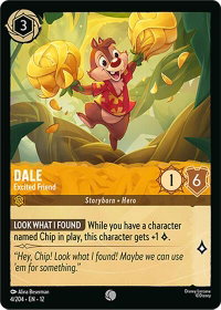 Dale - Excited Friend - Wilds Unknown (12) #4/204 - Common Disney Lorcana Trading Card