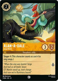 Alan-a-Dale - Loyal Bard - Wilds Unknown (12) #7/204 - Common Disney Lorcana Trading Card