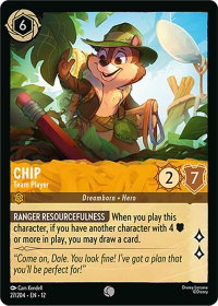 Chip - Team Player - Wilds Unknown (12) #27/204 - Common Disney Lorcana Trading Card