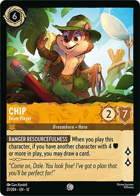 Chip - Team Player - Wilds Unknown Disney Lorcana trading card