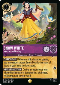 Snow White - Merry as the Morning - Wilds Unknown (12) #37/204 - Legendary Disney Lorcana Trading Card