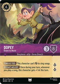 Dopey - Drawn to Music (Foil) - Wilds Unknown (12) #38/204 - Uncommon Disney Lorcana Trading Card