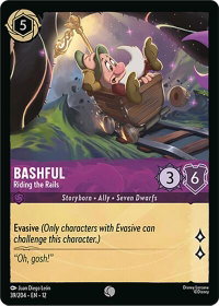 Bashful - Riding the Rails - Wilds Unknown (12) #39/204 - Common Disney Lorcana Trading Card