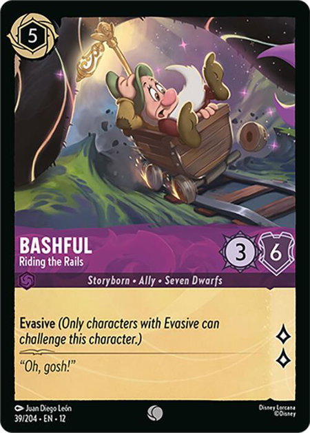 Bashful - Riding the Rails - Wilds Unknown Disney Lorcana trading card