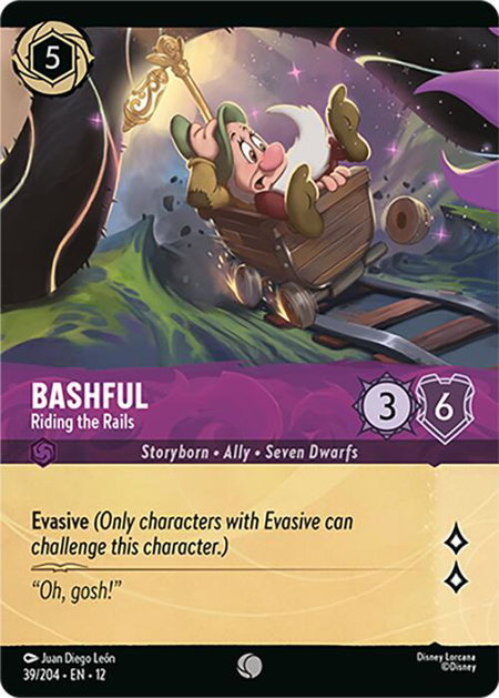 Bashful - Riding the Rails (Foil) - Wilds Unknown Disney Lorcana trading card