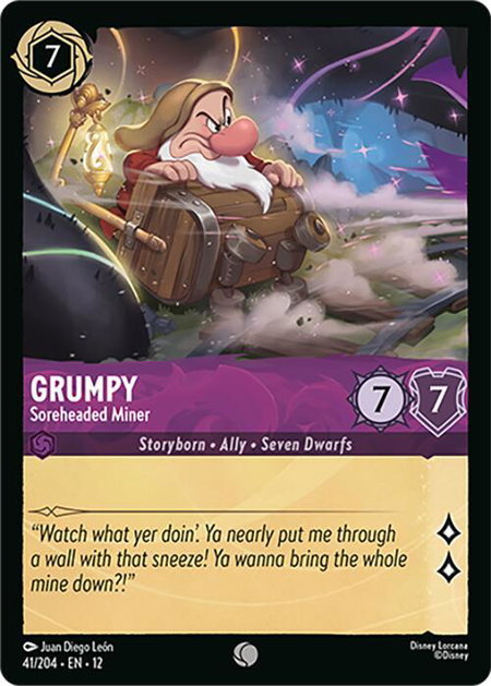 Grumpy - Soreheaded Miner - Wilds Unknown Disney Lorcana trading card