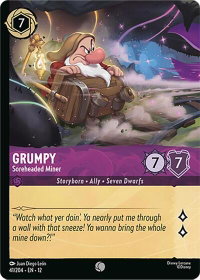 Grumpy - Soreheaded Miner (Foil) - Wilds Unknown (12) #41/204 - Common Disney Lorcana Trading Card
