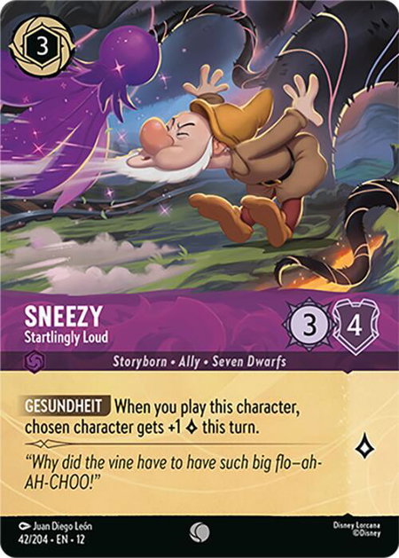 Sneezy - Startlingly Loud (Foil) - Wilds Unknown Disney Lorcana trading card