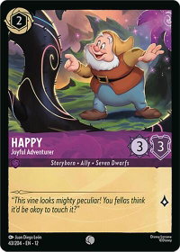 Happy - Joyful Adventurer - Wilds Unknown (12) #43/204 - Common Disney Lorcana Trading Card