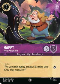 Happy - Joyful Adventurer (Foil) - Wilds Unknown (12) #43/204 - Common Disney Lorcana Trading Card