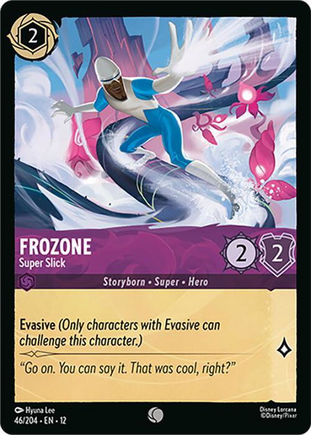 Frozone - Super Slick trading card from Wilds Unknown Frozone - Super Slick - Wilds Unknown Disney Lorcana trading card