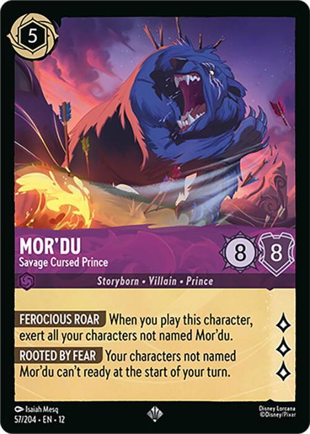Mor'du - Savage Cursed Prince - Wilds Unknown Disney Lorcana trading card