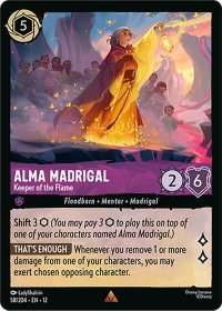 Alma Madrigal - Keeper of the Flame - Wilds Unknown (12) #58/204 - Rare Disney Lorcana Trading Card