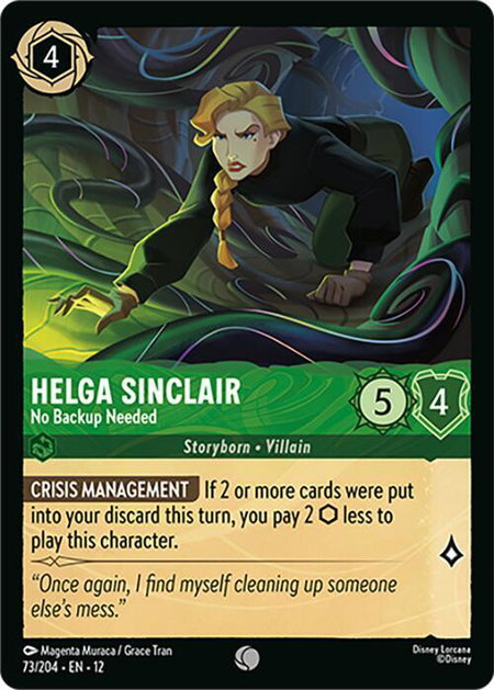 Helga Sinclair - No Backup Needed - Wilds Unknown Disney Lorcana trading card