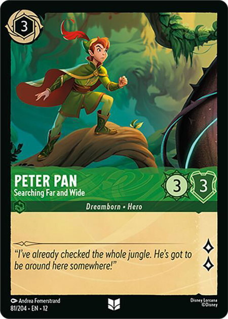Peter Pan - Searching Far and Wide - Wilds Unknown Disney Lorcana trading card