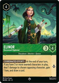 Elinor - Renowned Diplomat - Wilds Unknown (12) #86/204 - Super Rare Disney Lorcana Trading Card
