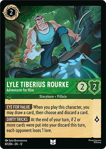 Lyle Tiberius Rourke - Adventurer for Hire - Wilds Unknown Disney Lorcana trading card