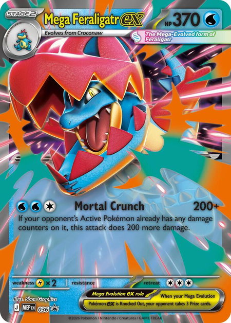 Mega Feraligatr ex - 036 - ME: Mega Evolution Promo Pokémon trading card