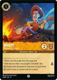 Woody - Waiting for a Friend - Wilds Unknown (12) #3/204 - Common Disney Lorcana Trading Card