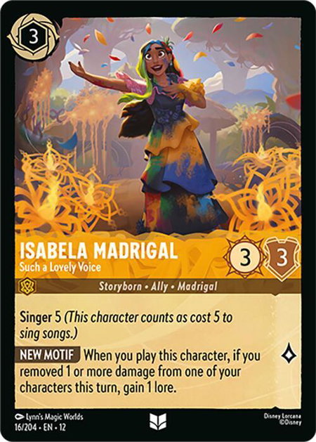 Isabela Madrigal - Such a Lovely Voice - Wilds Unknown Disney Lorcana trading card