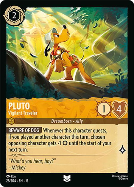 Pluto - Vigilant Traveler trading card from Wilds Unknown Pluto - Vigilant Traveler - Wilds Unknown Disney Lorcana trading card