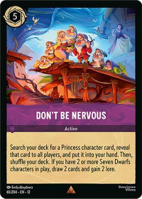 Don't Be Nervous - Wilds Unknown (12) #65/204 - Rare Disney Lorcana Trading Card