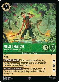 Milo Thatch - Getting His Hands Dirty - Wilds Unknown (12) #82/204 - Super Rare Disney Lorcana Trading Card