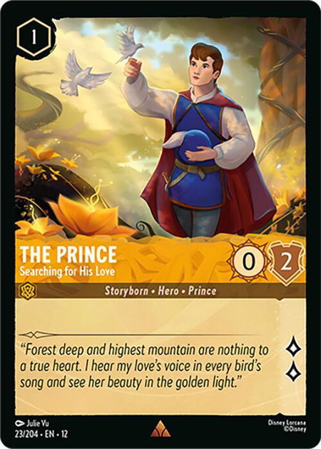 The Prince - Searching for His Love - Wilds Unknown Disney Lorcana trading card