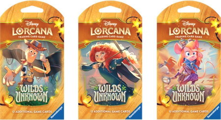 Disney Lorcana: Wilds Unknown Sleeved Booster Pack Art Bundle [Set of 3] - Wilds Unknown Disney Lorcana trading card