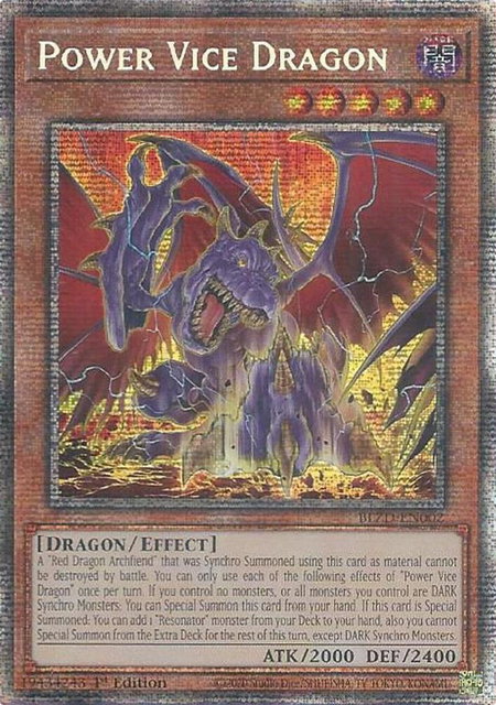 Power Vice Dragon (Starlight Rare) trading card from Blazing Dominion Power Vice Dragon (Starlight Rare) - Blazing Dominion YuGiOh trading card