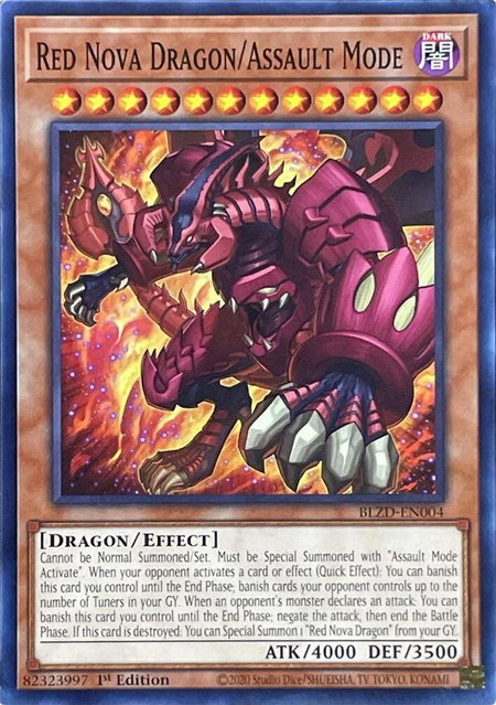 Red Nova Dragon/Assault Mode - Blazing Dominion YuGiOh trading card