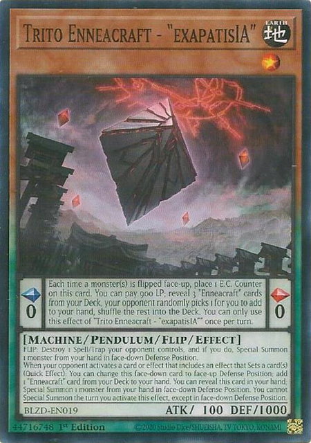 Trito Enneacraft - "exapatisIA" trading card from Blazing Dominion Trito Enneacraft - "exapatisIA" - Blazing Dominion YuGiOh trading card