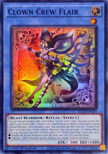 Clown Crew Flair trading card from Blazing Dominion Clown Crew Flair - Blazing Dominion YuGiOh trading card