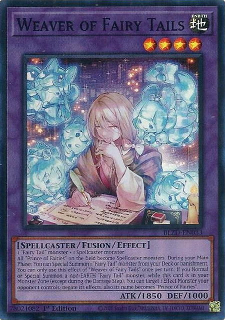 Weaver of Fairy Tails trading card from Blazing Dominion Weaver of Fairy Tails - Blazing Dominion YuGiOh trading card