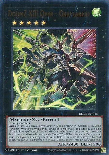 DoomZ XIII Over - Graflareio trading card from Blazing Dominion DoomZ XIII Over - Graflareio - Blazing Dominion YuGiOh trading card