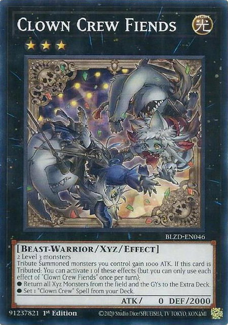 Clown Crew Fiends trading card from Blazing Dominion Clown Crew Fiends - Blazing Dominion YuGiOh trading card