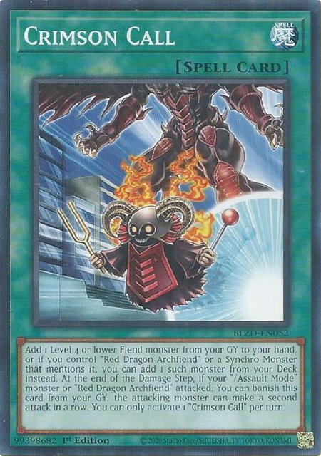 Crimson Call - Blazing Dominion YuGiOh trading card
