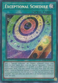 Exceptional Schedule - Blazing Dominion (BLZD) #BLZD-EN054 - Secret Rare YuGiOh Trading Card