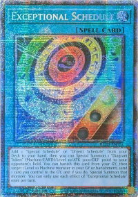 Exceptional Schedule (Starlight Rare) - Blazing Dominion (BLZD) #BLZD-EN054 - Starlight Rare YuGiOh Trading Card