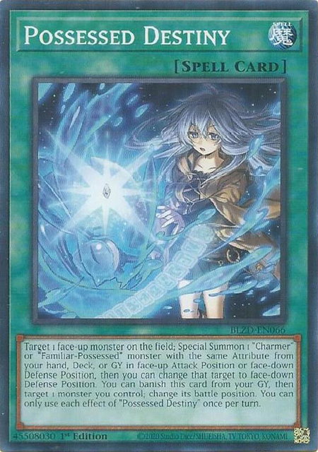 Possessed Destiny trading card from Blazing Dominion Possessed Destiny - Blazing Dominion YuGiOh trading card